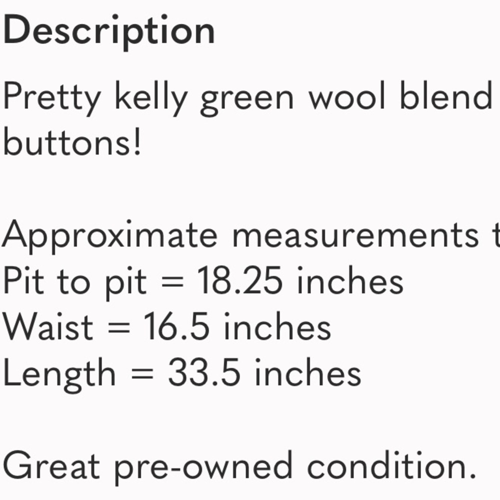 Anthropologie Green Wool-Blend Pea Coat - Picture 14 of 14
